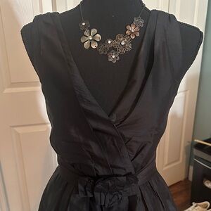 White House Black Market Elegant Black Wrap Midi Dress